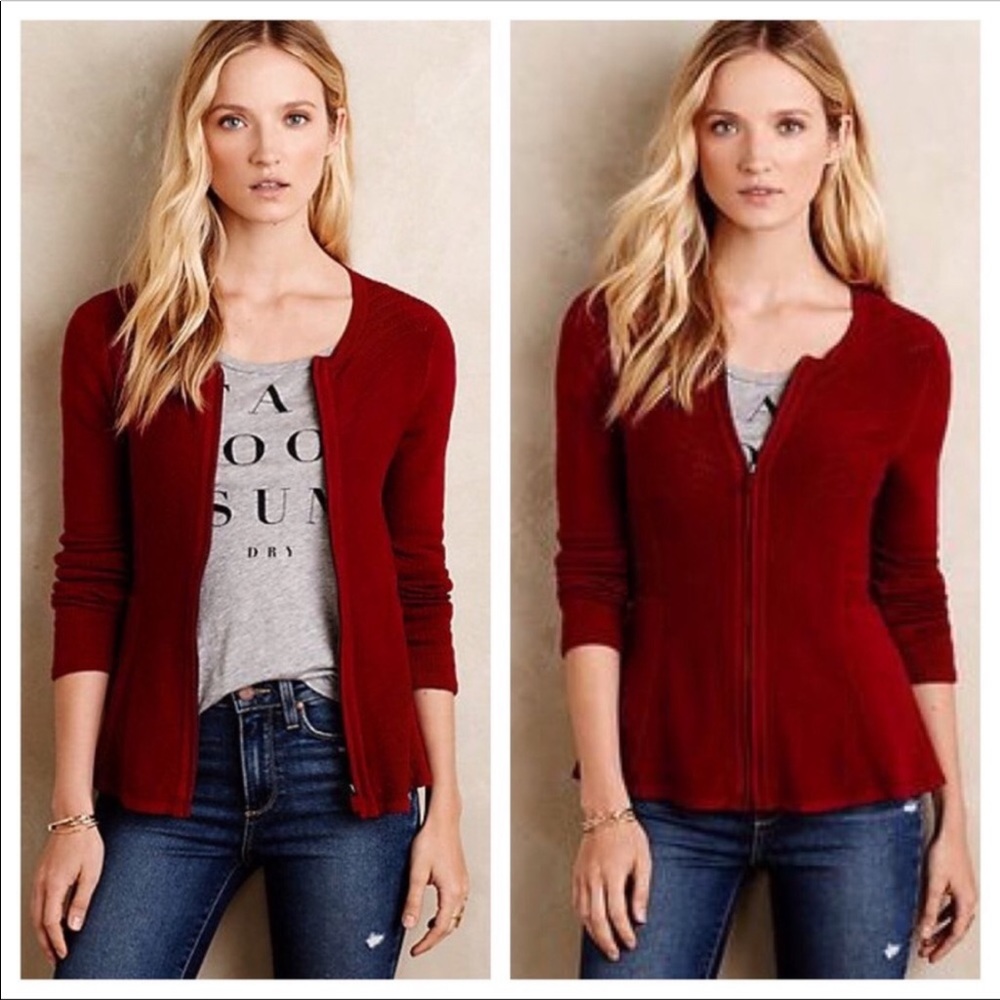 Angel of the North Red Sweater - Anthropologie
